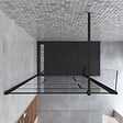 AICA SANITAIRE - Paroi de douche à l'italienne 90+30x200cm avec barre de fixation noire 90cm en carré, paroi de douche style modèle avec retour pivotant 30cm en noir mat - vignette