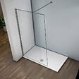 AICA SANITAIRE - Paroi de douche 80x200cm avec barre de fixation 90cm recoupable, profilé en chromé, AICA paroi de douche à l'italienne en 8mm verre anticalcaire et securit - vignette