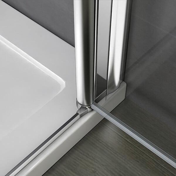 AICA SANITAIRE - Porte de douche battante 105x197cm porte de douche pivotante à 180°, en verre 6mm anticalcaire, installation en niche - large