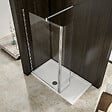 AICA SANITAIRE - Paroi de douche 60+30x200cm avec barre de fixation 140cm en carré, verre 8mm anticalcaire, AICA paroi de douche à l'italienne avec retour pivotant 30cm - vignette
