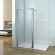 AICA SANITAIRE - Paroi de douche 80+30x200cm avec barre de fixation 90cm recoupable, verre 8mm anticalcaire, AICA paroi de douche à l'italienne avec retour pivotant 30cm - vignette