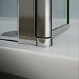 AICA SANITAIRE - Paroi de douche 80+30x200cm avec barre de fixation 90cm recoupable, verre 8mm anticalcaire, AICA paroi de douche à l'italienne avec retour pivotant 30cm - vignette