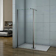 AICA SANITAIRE - Paroi de douche 70+40x200cm avec barre de fixation 70-120cm en cylindrique, verre 8mm clair de sécurité, AICA paroi de douche à l'italienne avec retour pivotant 40cm - vignette