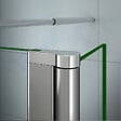 AICA SANITAIRE - Paroi de douche 70+40x200cm avec barre de fixation 70-120cm en cylindrique, verre 8mm clair de sécurité, AICA paroi de douche à l'italienne avec retour pivotant 40cm - vignette