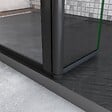 AICA SANITAIRE - Paroi de douche à l'italienne 100+30x200cm avec barre de fixation noire 70-120cm en cylindrique, paroi de douche style modèle avec retour pivotant 30cm en noir mat - vignette