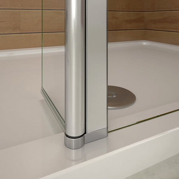 AICA SANITAIRE - Paroi de douche 80+40x200cm avec barre de fixation 73-120cm en carré, verre 8mm clair de sécurité, AICA paroi de douche à l'italienne avec retour pivotant 40cm - large