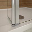 AICA SANITAIRE - Paroi de douche 80+40x200cm avec barre de fixation 73-120cm en carré, verre 8mm clair de sécurité, AICA paroi de douche à l'italienne avec retour pivotant 40cm - vignette