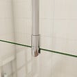 AICA SANITAIRE - Paroi de douche 150x200cm avec barre de fixation au plafond 90-150cm, profilé en chromé, AICA paroi de douche à l'italienne en 8mm verre anticalcaire et securit - vignette