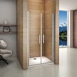 AICA SANITAIRE - Porte de douche battante 90x187cm porte de douche pivotante à 180°, en verre 6mm anticalcaire, installation en niche - vignette