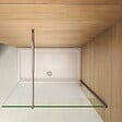 AICA SANITAIRE - Paroi de douche 140x200cm avec barre de fixation 70-120cm en cylindrique, AICA paroi de douche à l'italienne en 8mm verre bande centrale dépoli - vignette