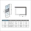 AICA SANITAIRE - Paroi de douche 140x200cm avec barre de fixation 70-120cm en cylindrique, AICA paroi de douche à l'italienne en 8mm verre bande centrale dépoli - vignette