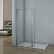 AICA SANITAIRE - Paroi de douche 40+30x200cm avec barre de fixation d'angle 45cm, verre 8mm anticalcaire, AICA paroi de douche à l'italienne avec retour pivotant 30cm - vignette