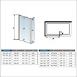 AICA SANITAIRE - Paroi de douche 40+30x200cm avec barre de fixation d'angle 45cm, verre 8mm anticalcaire, AICA paroi de douche à l'italienne avec retour pivotant 30cm - vignette
