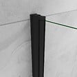 AICA SANITAIRE - Paroi de douche italienne pivotante 45x200cm, AICA paroi de douche retour pivotant mural en verre 8mm anticalcaire, profilé noir mat - vignette