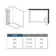 AICA SANITAIRE - Paroi de douche italienne pivotante 45x200cm, AICA paroi de douche retour pivotant mural en verre 8mm anticalcaire, profilé noir mat - vignette