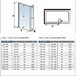 AICA SANITAIRE - Paroi de douche 80+40x200cm avec barre de fixation 140cm en carré, AICA paroi de douche à l'italienne avec retour pivotant 40cm en 8mm verre anticalcaire, profilé noir mat - vignette