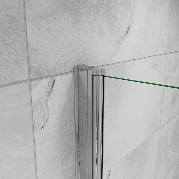 AICA SANITAIRE - Paroi de douche italienne pivotante 45x200cm, AICA paroi de douche retour pivotant mural en verre 8mm anticalcaire, profilé chromé - large