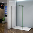 AICA SANITAIRE - Paroi de douche 30x200cm avec barre de fixation 140cm recoupable, profilé en chromé, AICA paroi de douche à l'italienne en 8mm verre anticalcaire et securit - vignette