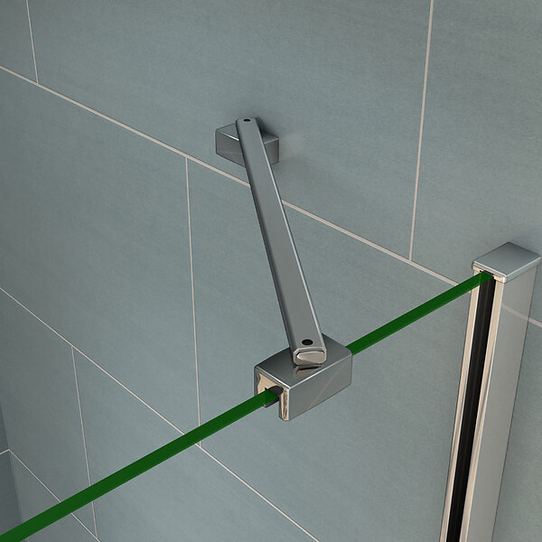 AICA SANITAIRE - Paroi de douche avec retour pivotant 90+40x200cm, charnières, AICA paroi de douche à l'italienne en verre anticalcaire avec barre de fixation d'angle 45cm - large