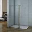 AICA SANITAIRE - Paroi de douche 60+30x200cm avec barre de fixation 70-120cm en cylindrique, verre 8mm anticalcaire, AICA paroi de douche à l'italienne avec retour pivotant 30cm - vignette