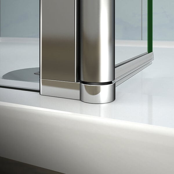 AICA SANITAIRE - Paroi de douche 60+30x200cm avec barre de fixation 70-120cm en cylindrique, verre 8mm anticalcaire, AICA paroi de douche à l'italienne avec retour pivotant 30cm - large