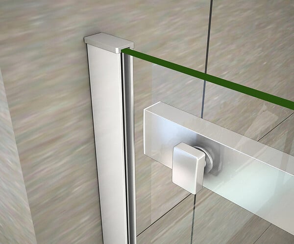 AICA SANITAIRE - Porte de douche coulissante 140x195cm, porte de douche installée en niche, verre de sécurité anticalcaire 8mm, profilé chromé - large
