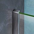 AICA SANITAIRE - Paroi de douche 130x200cm verre 10mm avec barre de fixation 140cm en carré, AICA paroi de douche à l'italienne en verre securit anticalcaire - vignette