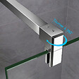 AICA SANITAIRE - Paroi de douche 130x200cm verre 10mm avec barre de fixation 140cm en carré, AICA paroi de douche à l'italienne en verre securit anticalcaire - vignette