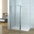 AICA SANITAIRE - Paroi de douche 70+30x200cm avec barre de fixation 90cm recoupable, verre 8mm anticalcaire, AICA paroi de douche à l'italienne avec retour pivotant 30cm - vignette