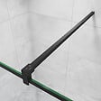 AICA SANITAIRE - Paroi de douche 90x200cm avec barre de fixation noire 140cm en carré, paroi de douche à l'italienne en 8mm verre anticalcaire style moderne - vignette