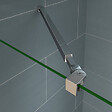 AICA SANITAIRE - Paroi de douche 110x200cm avec barre de fixation 73-120cm en carré, AICA paroi de douche à l'italienne en 8mm verre bande centrale dépoli - vignette