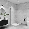 AICA SANITAIRE - Paroi de douche italienne pivotante 55x200cm, AICA paroi de douche retour pivotant mural en verre 6mm anticalcaire, profilé chromé - vignette