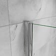 AICA SANITAIRE - Paroi de douche italienne pivotante 55x200cm, AICA paroi de douche retour pivotant mural en verre 6mm anticalcaire, profilé chromé - vignette