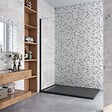 AICA SANITAIRE - Paroi de douche 70x200cm en Noir mat, AICA paroi de douche italienne en verre 8mm anticalcaire, sans barre de fixation - vignette