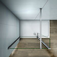 AICA SANITAIRE - Paroi de douche 60+40x200cm avec barre de fixation 140cm recoupable, verre 8mm clair de sécurité, AICA paroi de douche à l'italienne avec retour pivotant 40cm - vignette
