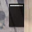 AICA SANITAIRE - Receveur de douche 140x80cm Extra-plat bac à douche noir, avec grille en inox et bonde de série - vignette