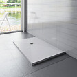 AICA SANITAIRE - Receveur de douche 100x80cm avec une grille en ABS, AICA bac à douche rectangulaire, Extra-plat, blanc, anti-dérapant - vignette
