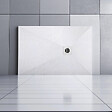 AICA SANITAIRE - Receveur de douche 100x80cm avec une grille en ABS, AICA bac à douche rectangulaire, Extra-plat, blanc, anti-dérapant - vignette