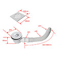 AICA SANITAIRE - Receveur de douche 100x80cm avec une grille en ABS, AICA bac à douche rectangulaire, Extra-plat, blanc, anti-dérapant - vignette