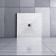 AICA SANITAIRE - Receveur de douche 80x80cm avec une grille en ABS, AICA bac à douche carré, Extra-plat, blanc, anti-dérapant - vignette