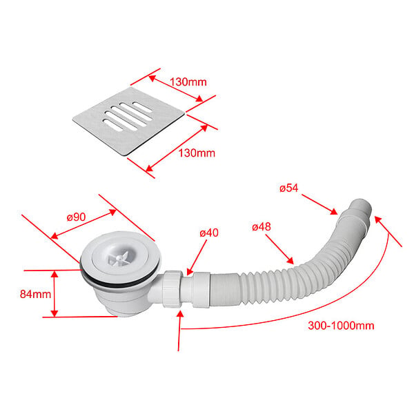 AICA SANITAIRE - Receveur de douche 80x80cm avec une grille en ABS, AICA bac à douche carré, Extra-plat, blanc, anti-dérapant - large