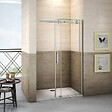 AICA SANITAIRE - Porte de douche coulissante 160cm Hauteur 195cm en verre 8mm securit anticalcaire, porte de douche installée en niche - vignette