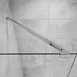 AICA SANITAIRE - Paroi de douche 140x200cm avec barre de fixation 90cm pince renforcée, AICA paroi de douche à l'italienne en 8mm verre bande centrale dépoli - vignette