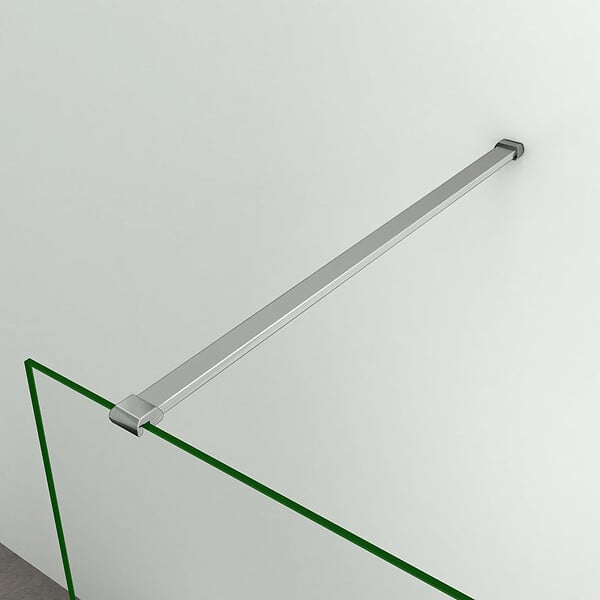 AICA SANITAIRE - Paroi de douche 70x200cm avec barre de fixation 90cm recoupable, profilé en chromé, AICA paroi de douche à l'italienne en 8mm verre anticalcaire et securit - large