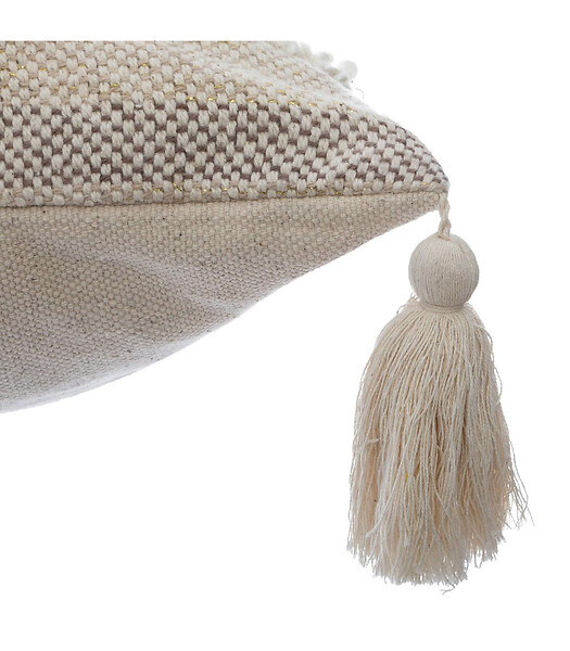 ATMOSPHERA - Coussin déhoussable Brillant avec Pompons 59 x 59 cm - large