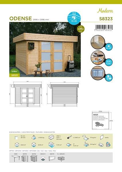 SOLID - Abri de jardin Odense - Bois - 8,94m2 - large