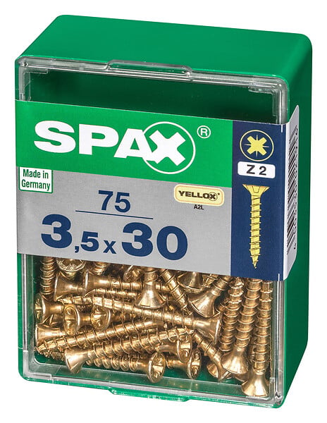 SPAXFRANCE - SPAX TF PZ 3.5x30 YELLOX 75 PC - large