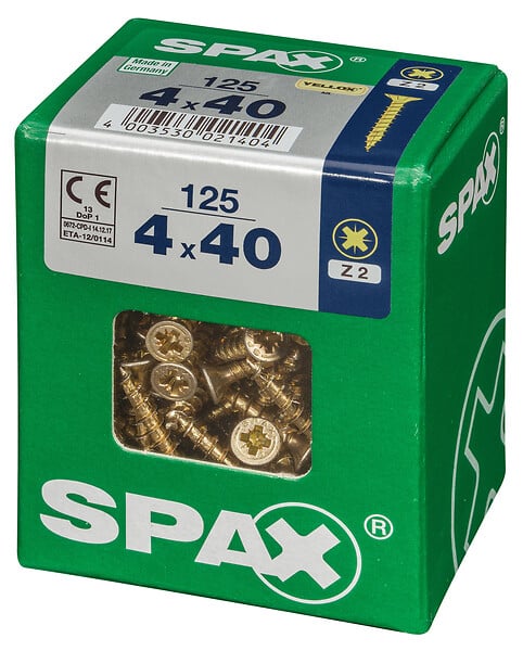 SPAXFRANCE - SPAX TF PZ 4x40 YELLOX 125 PC - large