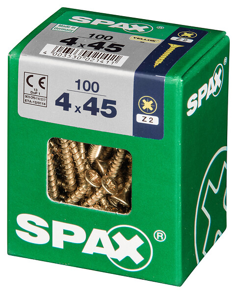 SPAXFRANCE - SPAX TF PZ 4x45 YELLOX 100 PC - large