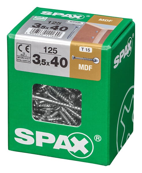 SPAXFRANCE - SPAX MDF TX 3.5x40 WIROX 125 PC - large